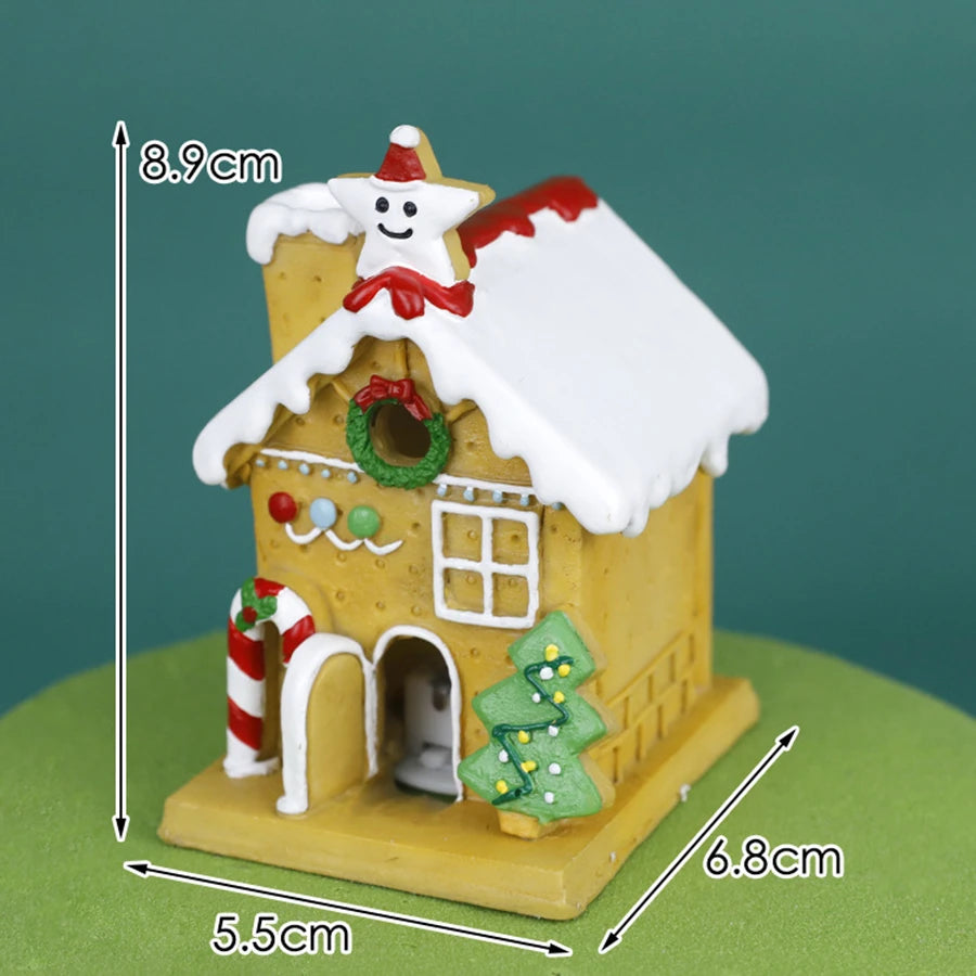 1pc Christmas Cake Toppers Decoration,Resin Santa Claus Snowman Elk Gift Box ,Christmas Party Cake Toppers Decoration Supplies