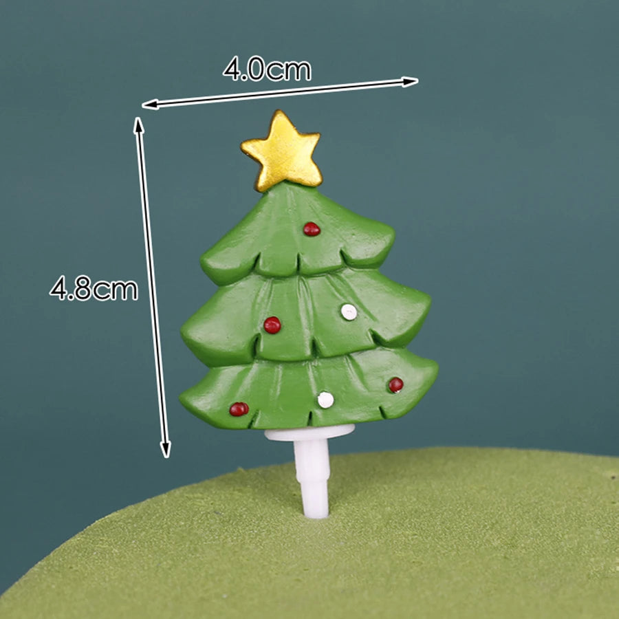 1pc Christmas Cake Toppers Decoration,Resin Santa Claus Snowman Elk Gift Box ,Christmas Party Cake Toppers Decoration Supplies