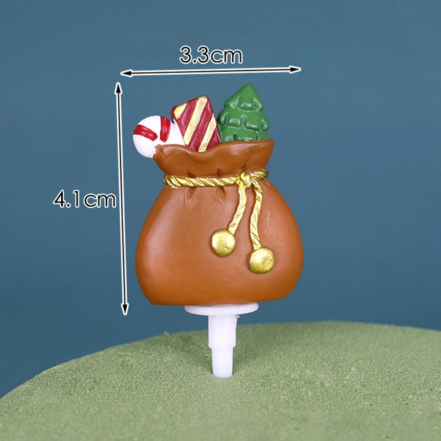 1pc Christmas Cake Toppers Decoration,Resin Santa Claus Snowman Elk Gift Box ,Christmas Party Cake Toppers Decoration Supplies