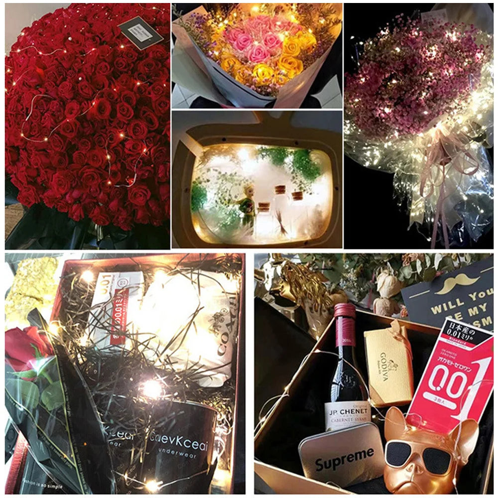 Led Copper Wire String Lights USB 8 modes Waterproof Fairy Lights Outdoor Garland DIY Christmas Wedding Party Decoration Lamp