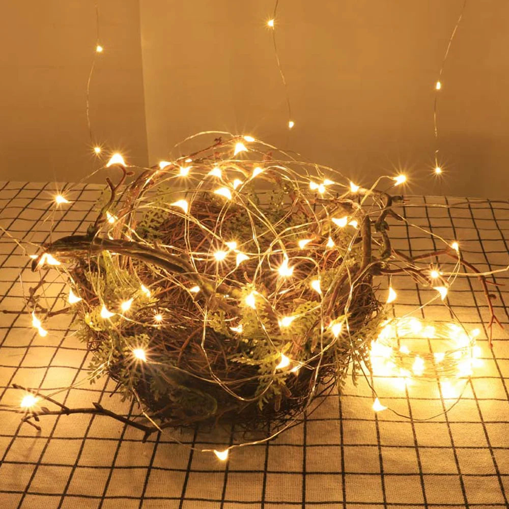 Led Copper Wire String Lights USB 8 modes Waterproof Fairy Lights Outdoor Garland DIY Christmas Wedding Party Decoration Lamp