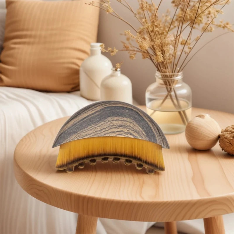 Portable Dry Facial Brush Soft Bristles Contoured Lymphatic Massage Tool Face Sculpting Device Home Spa Gentle Exfoliation Brush