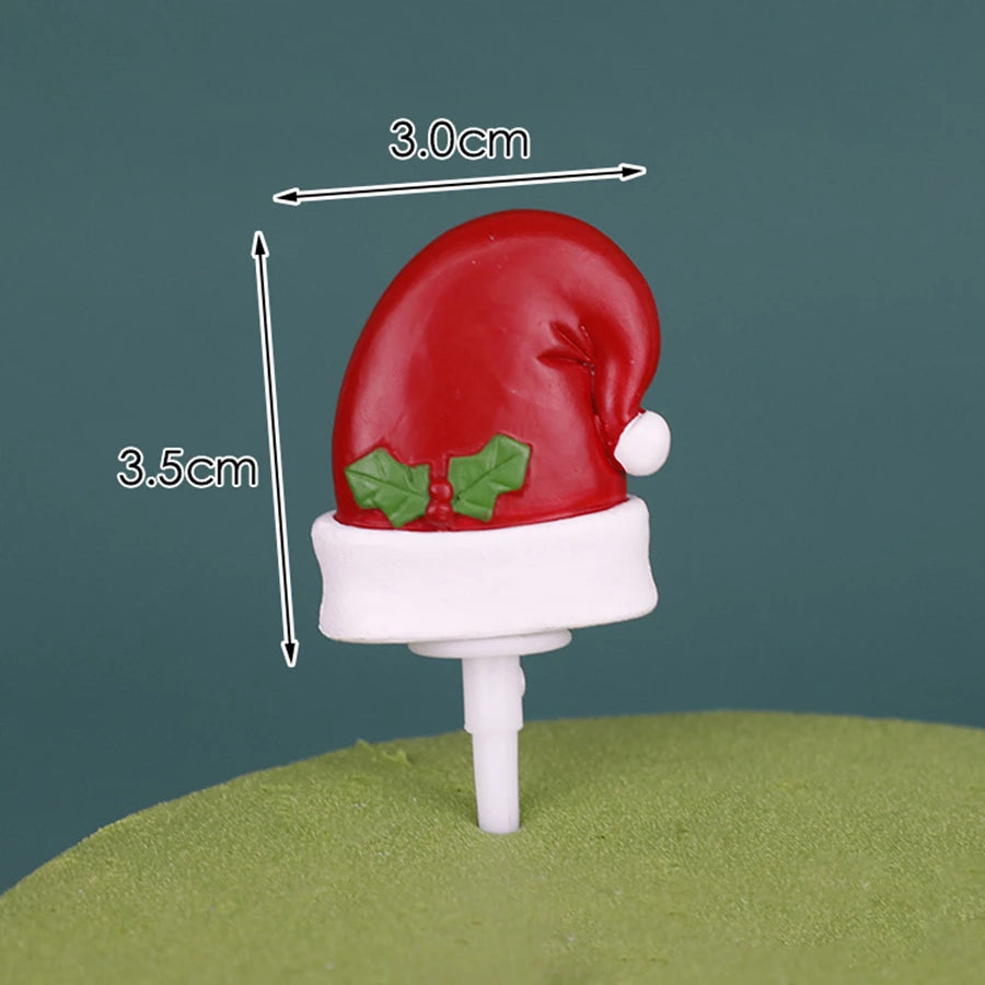 1pc Christmas Cake Toppers Decoration,Resin Santa Claus Snowman Elk Gift Box ,Christmas Party Cake Toppers Decoration Supplies