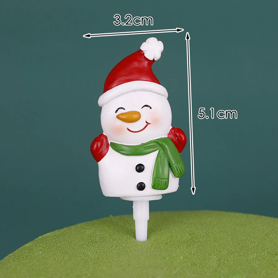 1pc Christmas Cake Toppers Decoration,Resin Santa Claus Snowman Elk Gift Box ,Christmas Party Cake Toppers Decoration Supplies