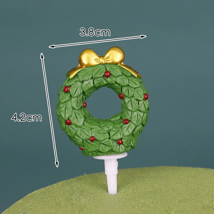 1pc Christmas Cake Toppers Decoration,Resin Santa Claus Snowman Elk Gift Box ,Christmas Party Cake Toppers Decoration Supplies