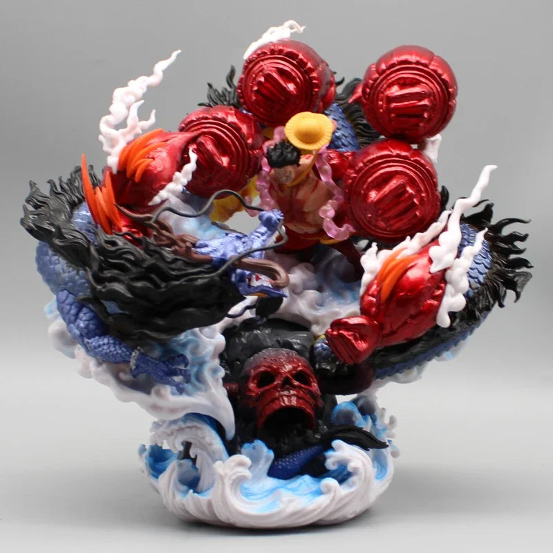 One Piece Monkey D Luffy Vs Kaido Figure 4 Gear Figurine Anime Collection Model Gk Hell Roronoa Zoro Model Toys Decor Christmas