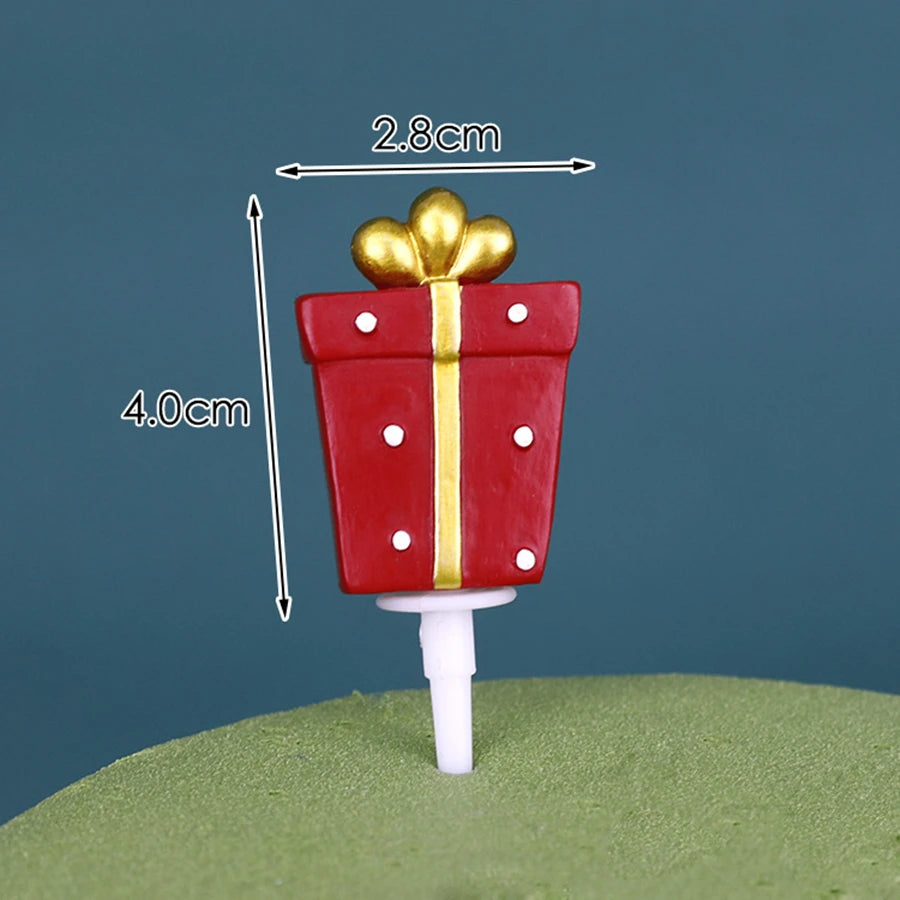 1pc Christmas Cake Toppers Decoration,Resin Santa Claus Snowman Elk Gift Box ,Christmas Party Cake Toppers Decoration Supplies