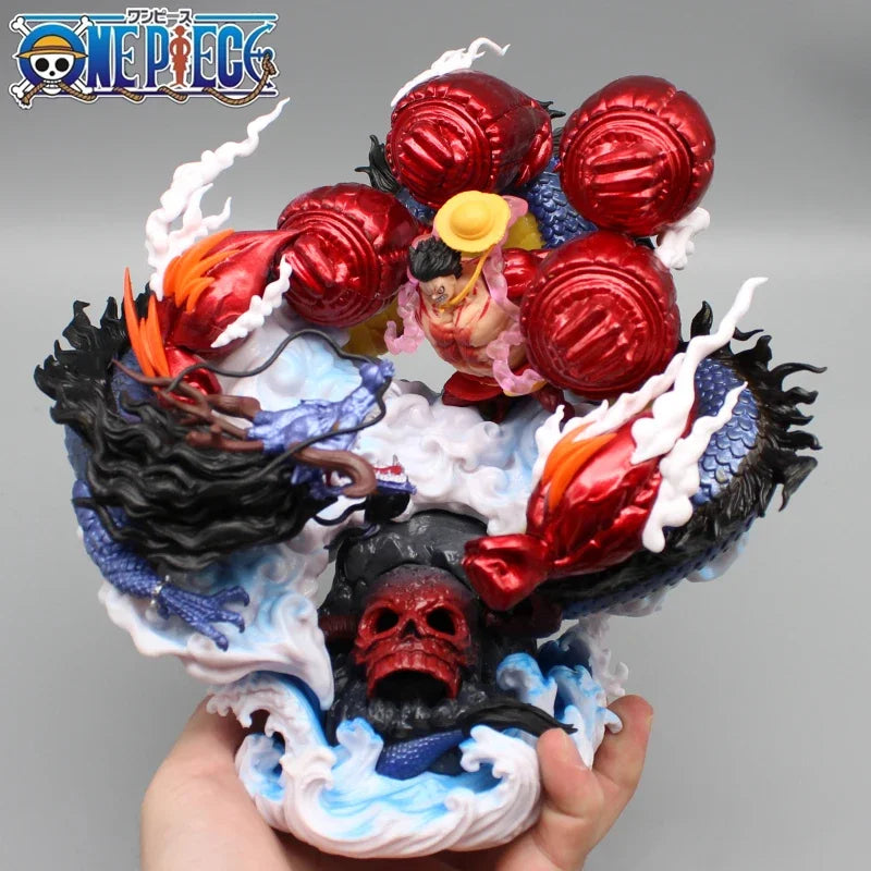 One Piece Monkey D Luffy Vs Kaido Figure 4 Gear Figurine Anime Collection Model Gk Hell Roronoa Zoro Model Toys Decor Christmas