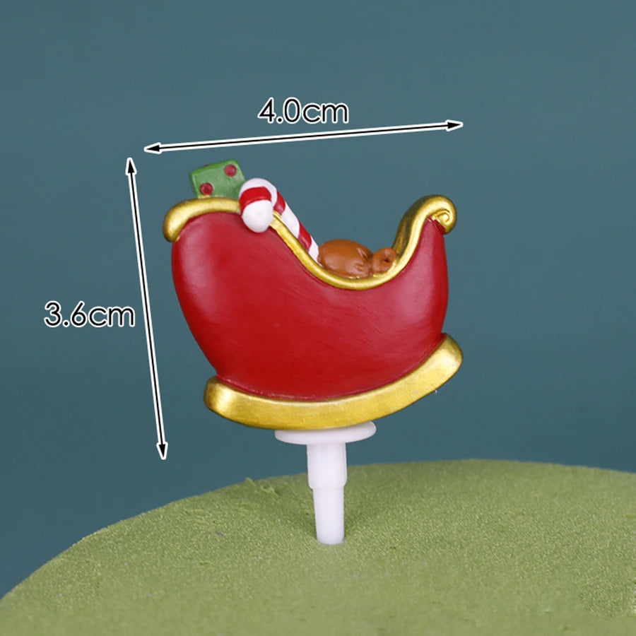 1pc Christmas Cake Toppers Decoration,Resin Santa Claus Snowman Elk Gift Box ,Christmas Party Cake Toppers Decoration Supplies